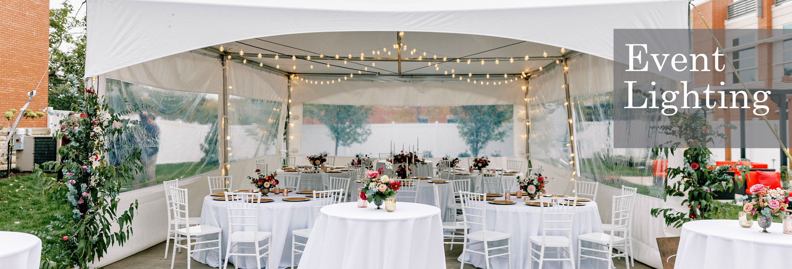 wedding tents, lighting line