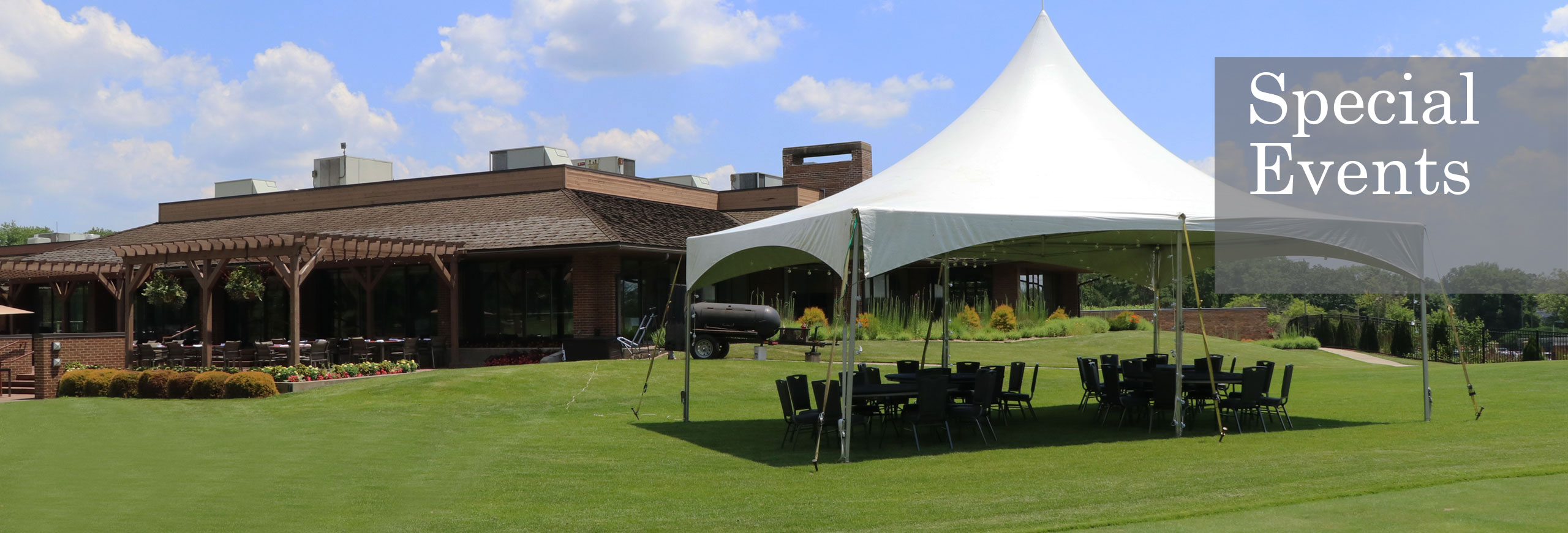 Tent near patio